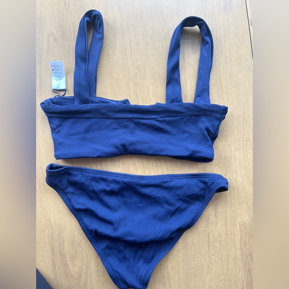 L*Space Blue Ribbed Bikini Set - Size S - Excellent Condition - Picture 2 of 4